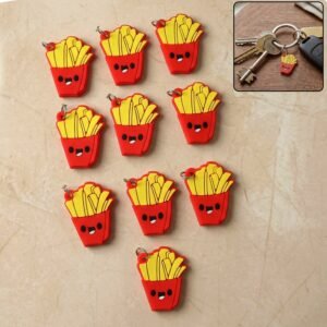 French Fries Bag Charm Keychain – Fun Food-Themed Accessory