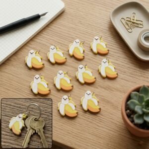 Cartoon Banana Keychains – Cheerful 10pc Set for Bags & Keys
