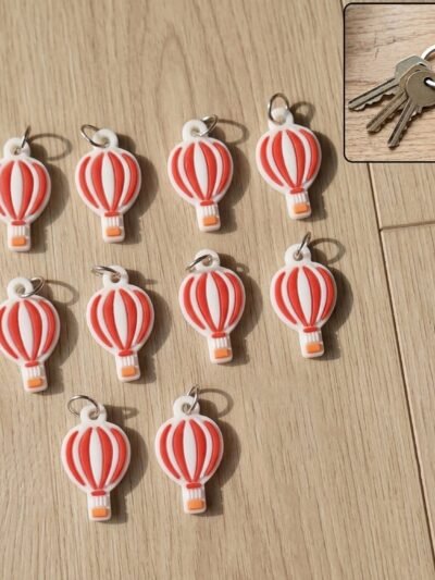 Hot Air Balloon Bag Charm Keychain Set – Trendy Travel Accessory