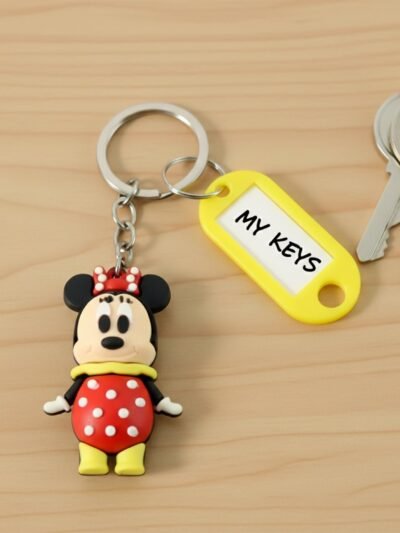 Cartoon Character Keychain with Name Tag – Cute & Practical Accessory