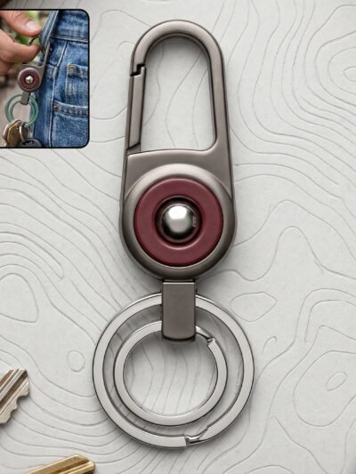 Heavy Duty Metal Key Holder – Secure Clipping & Dual Rings