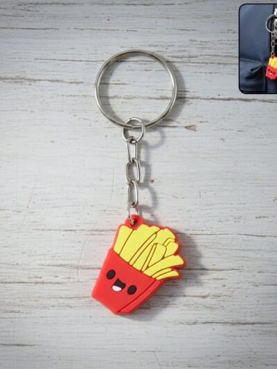 French Fries Keychain – Cute Smiley Cartoon Bag Charm