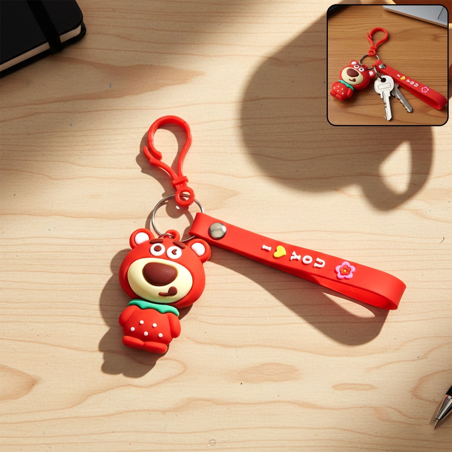 Cartoon Bear Figure Keychain – Cute & Stylish Accessory