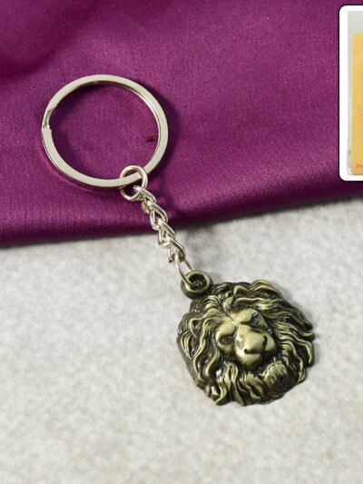 Lion Head Metal Keychain – Durable and Stylish Design