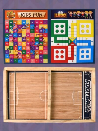 Wooden Board Game Set 3-in-1 – Durable Foldable Fun