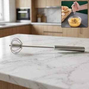 Stainless Steel Hand Push Rotary Whisk – Effortless Mixing Tool