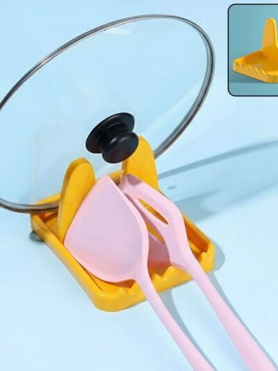 Kitchen Lid & Spoon Holder Stand – Compact & Heat-Resistant