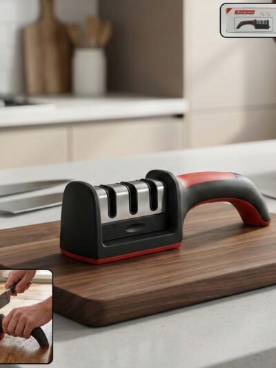 3 Stage Kitchen Knife Sharpener – Ergonomic & Efficient