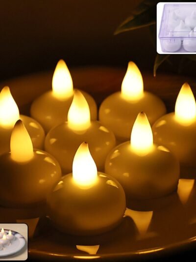 Round LED Flameless Tealight Candles – Safe Warm Glow Set of 8