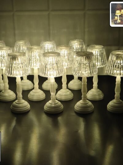 LED Crystal Table Lamps – Elegant Set of 12 Warm Lights