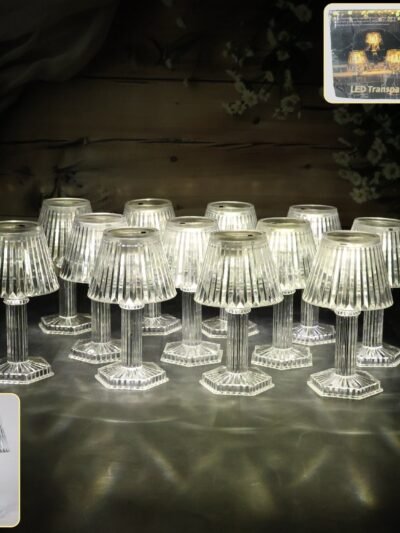 Crystal Style LED Table Lamps – Elegant Flameless Set of 12