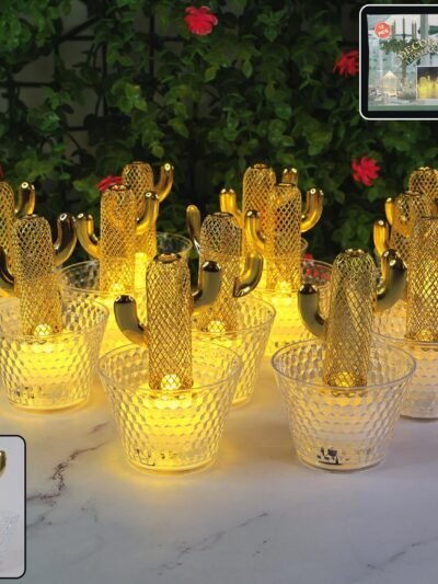Cactus LED Tealight Candles – Unique Flameless Decorative Set