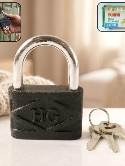 Heavy Duty Padlock – 60mm Iron Lock with 3 Keys | AutoSafeo