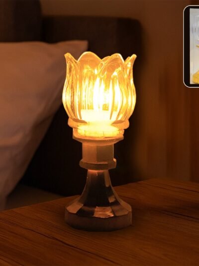 Lotus Shaped LED Decorative Lamp – Elegant Flameless Ambiance