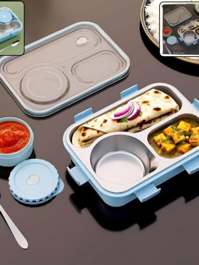 Stainless Steel Lunch Box – Airtight Compartment Tiffin for Meals