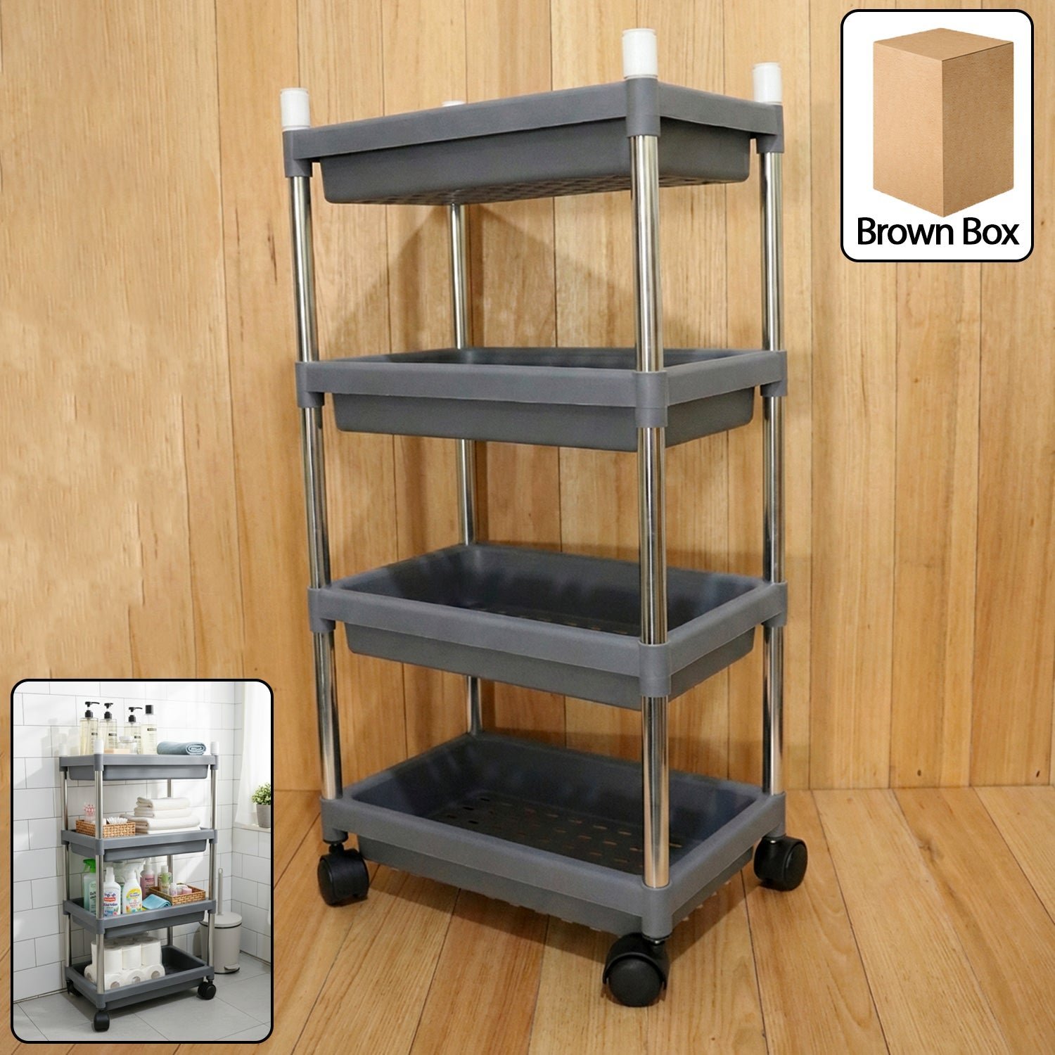 4-Layer Rolling Storage Cart – Durable & Mobile Organizer