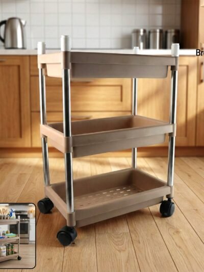3-Layer Storage Trolley – Portable, Rolling & Durable Organizer