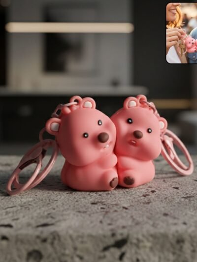 Couple Bear Keychain Set – Durable Lightweight Matching Rings