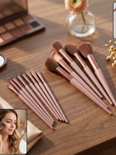 Professional Makeup Brush Set � Complete 13-Piece Collection with Pouch