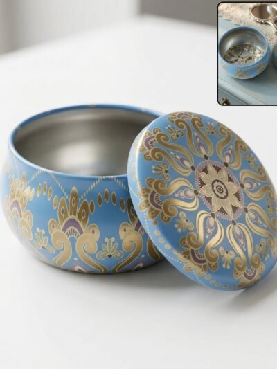 Mandala Metal Candle Container – Reusable & Vibrant Decor