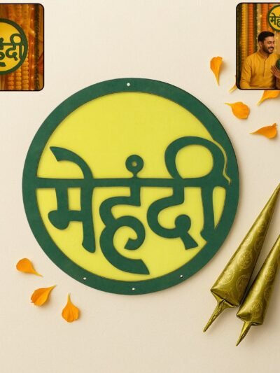 Mehndi Ceremony Wall Hanging – Lightweight Round Decorative Sign