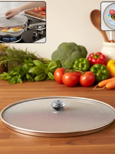 Food Net Cover Lid – 8 Inch Stainless Steel Splatter Guard