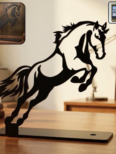 Metal Horse Sculpture � Modern Desk Decor for Sophistication