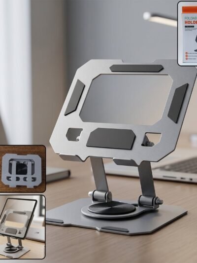 Foldable Metal Phone & Tablet Stand � Adjustable & Portable Desktop Support