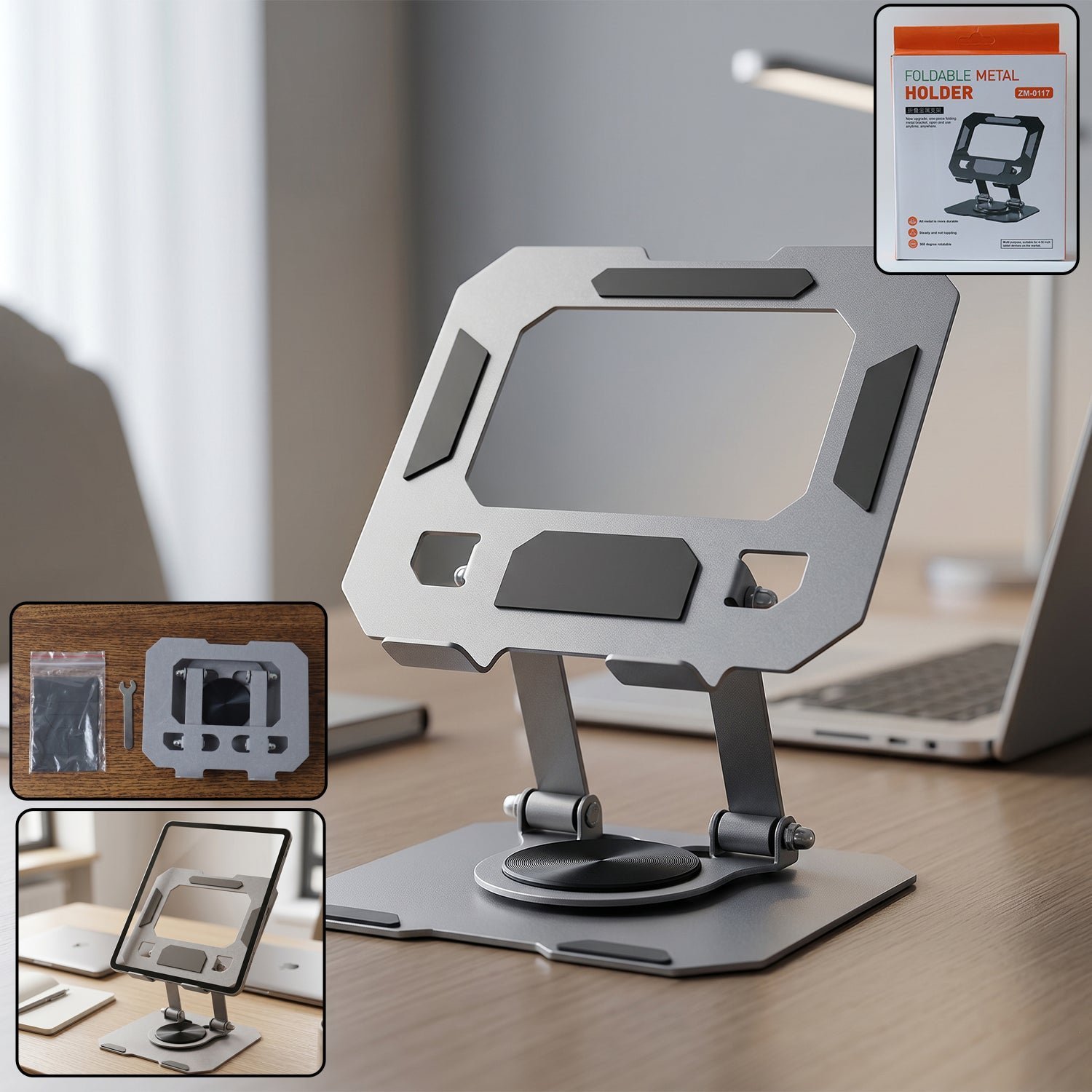 Foldable Metal Phone & Tablet Stand � Adjustable & Portable Desktop Support