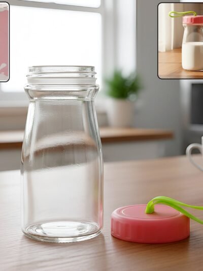 Glass Bottle 300ML – Leak-Proof Lid & Portable Handle