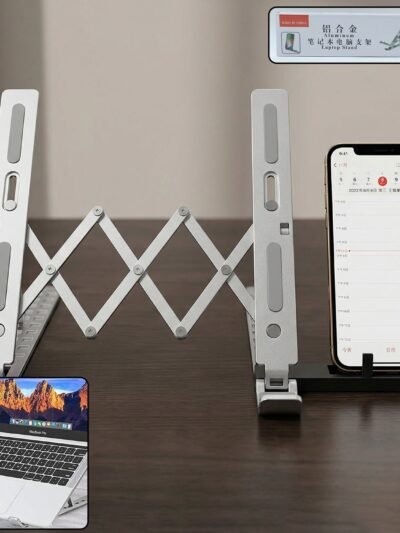 Adjustable Foldable Aluminium Laptop Stand – Ergonomic & Portable