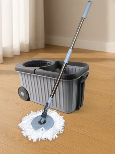 Spin Mop Cleaning Set – Dual Chamber Bucket & Wheels