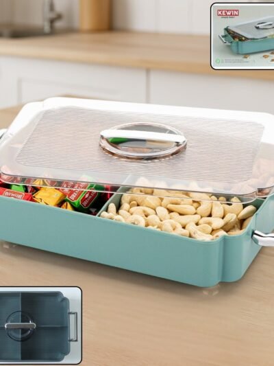 4 Compartment Plastic Food Storage Container – Multipurpose Kitchen Organizer