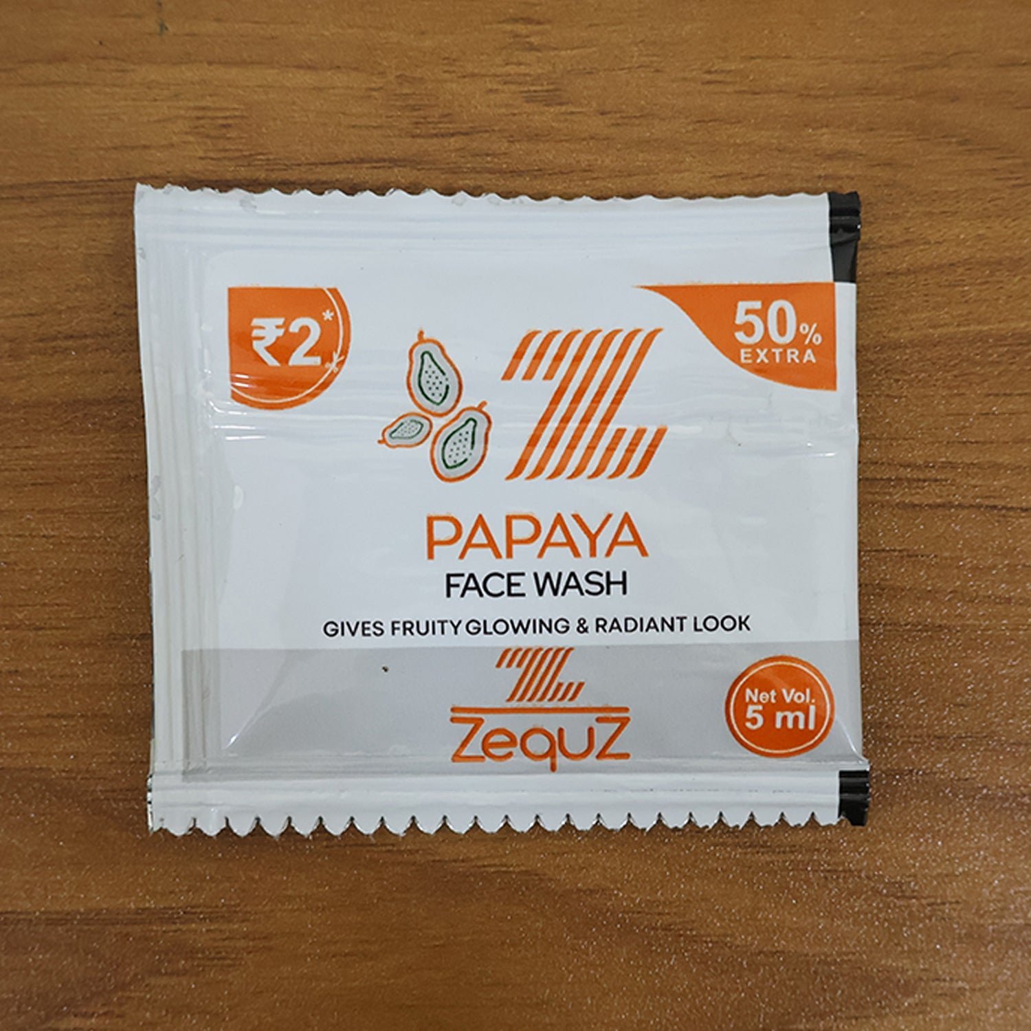 Papaya Face Wash Sachet – Travel-Friendly Single-Use 5ml