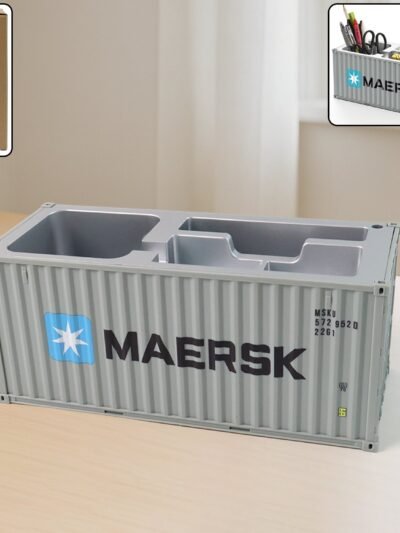 Container-Style Desk Organizer – Durable Multi-Compartment Storage Box