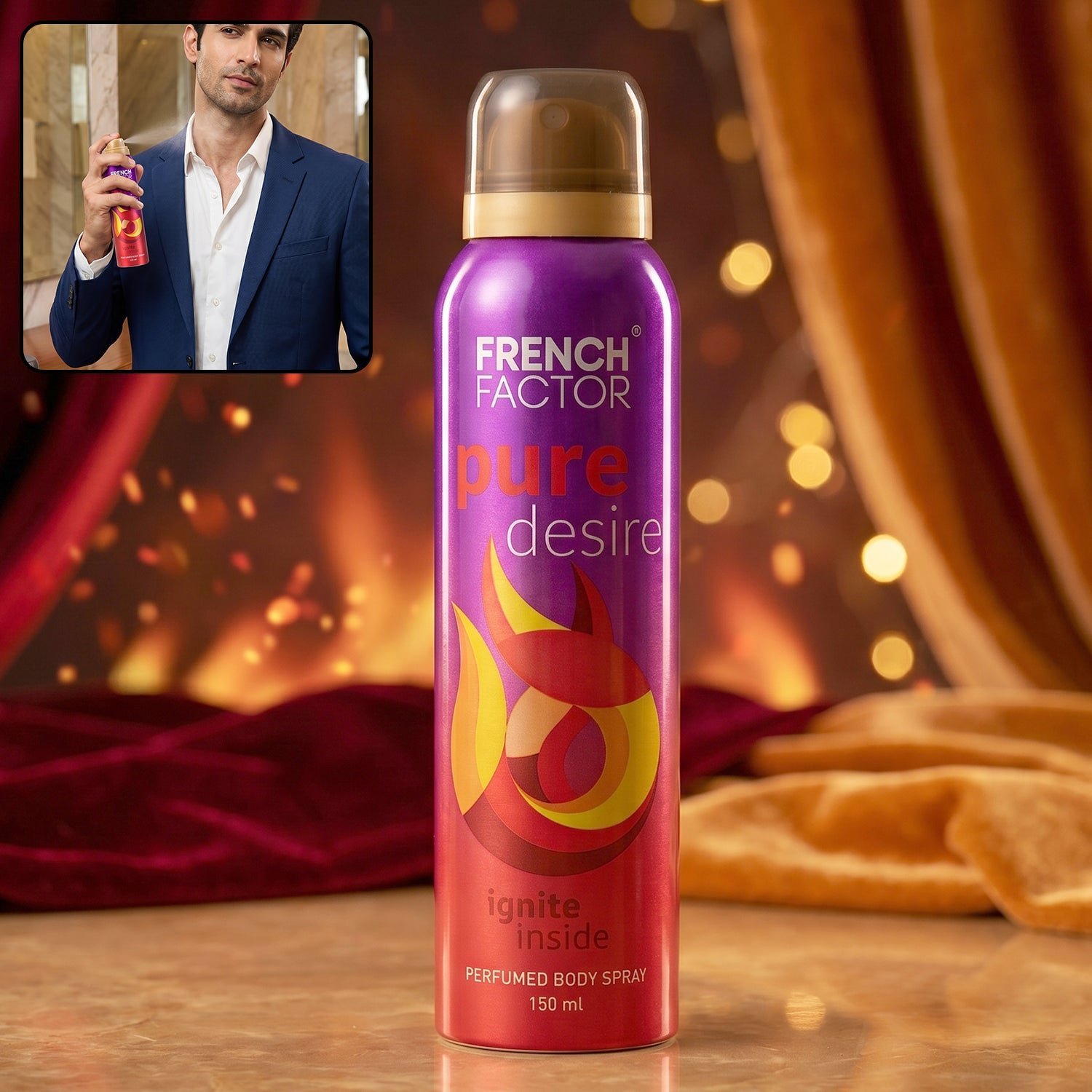French Factor Perfumed Body Spray � Long Lasting Freshness & Odor Control