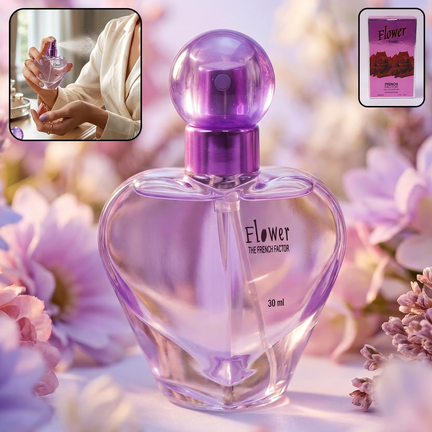 Flower Paris Heart-Shaped Eau De Perfume � Long-lasting Floral Aroma
