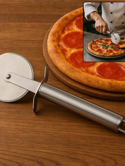 Stainless Steel Pizza Cutter – Sharp Rotary Blade & Ergonomic Handle