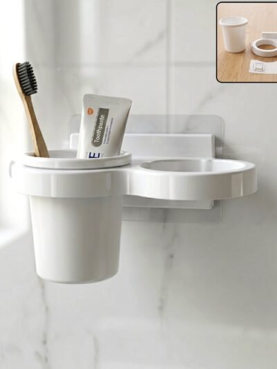 Wall Mounted Toothbrush Holder Set � Space-Saving Bathroom Organizer
