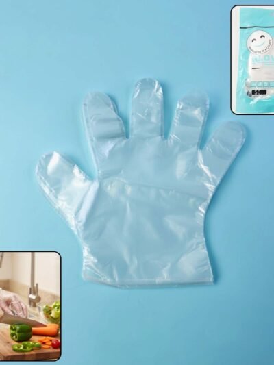 Disposable Clear Gloves – Pack of 50 for Food & Cleaning