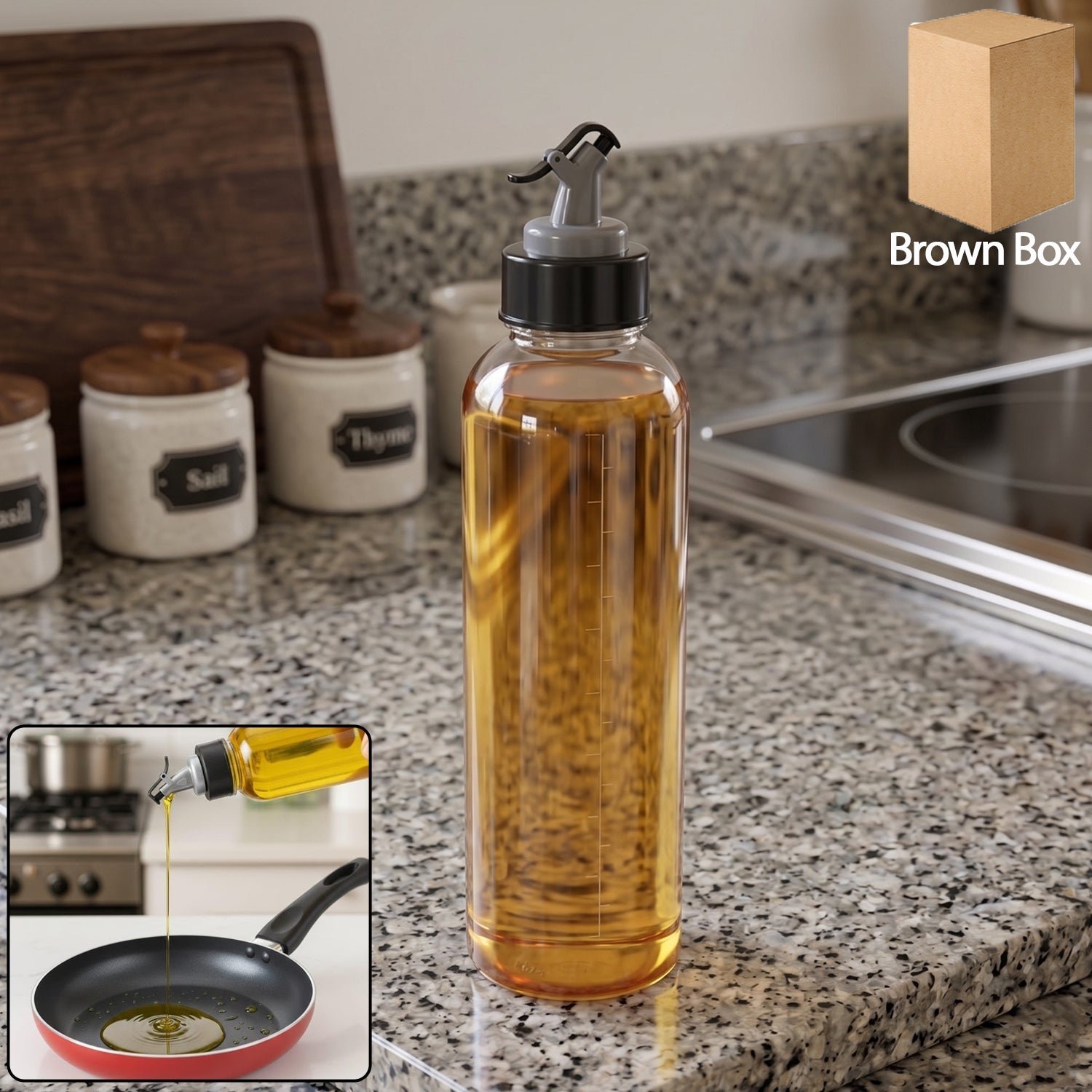 Oil Dispenser Bottle with Flip Top Spout � 900ml, Leakproof & Easy to Use