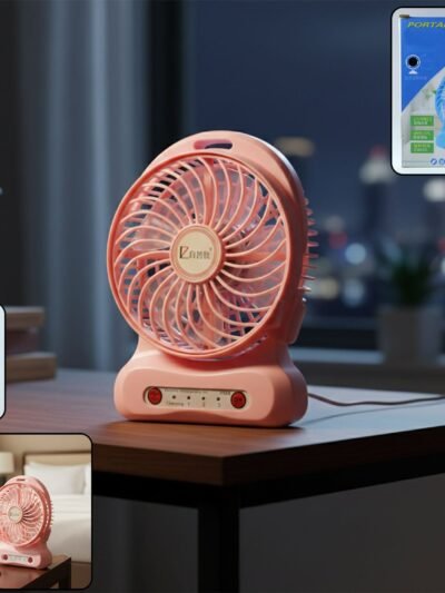 Portable USB Rechargeable Desk Fan – Compact Cooling with Speed Control