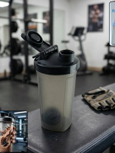 500 ml Plastic Gym Shaker Bottle – Leakproof with Mixing Ball