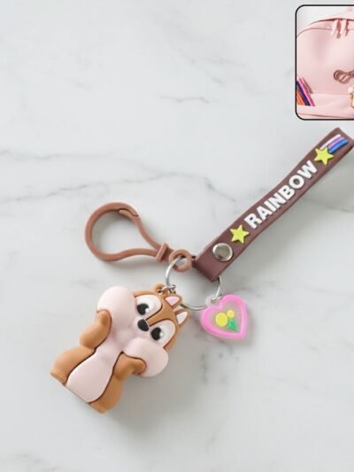 Cartoon Animal Silicone Keychain – Cute Rainbow Strap Accessory