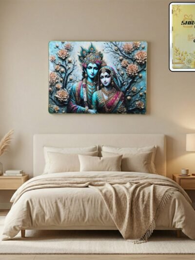 Radha Krishna Wall Frame – Divine Spiritual Decor for Home
