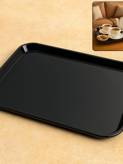 Plastic Serving Tray – 40x30 cm Durable & Break-Resistant Black