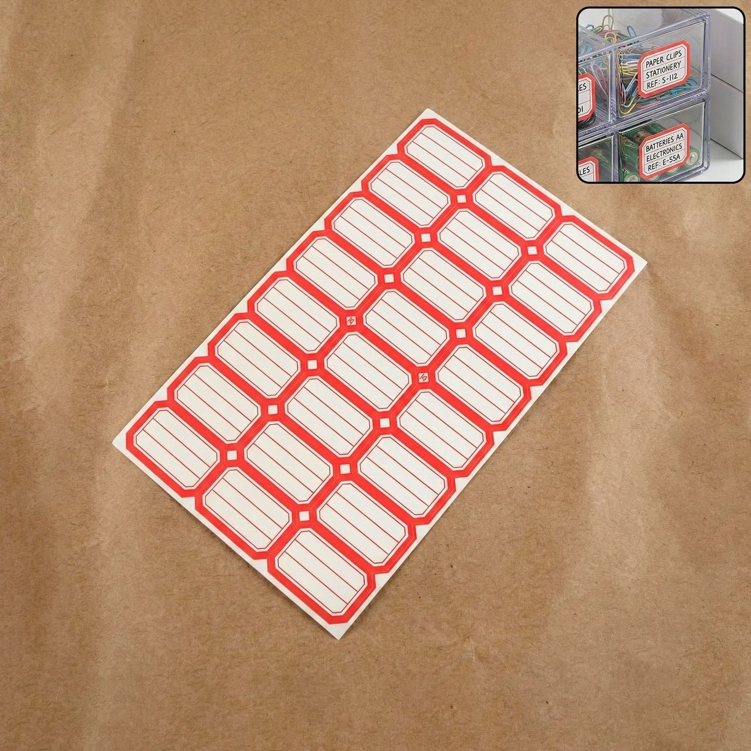 Self-Adhesive Label Stickers – Durable Rectangular Sheet