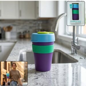 Reusable Colorful Travel Mug � Spill-resistant & Stylish 400 ML