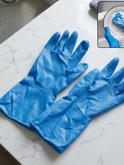 Waterproof Rubber Cleaning Gloves � Reusable & Durable for Household Tasks