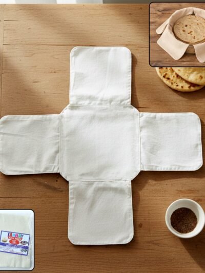 Pure Cotton Roti Mate Cloth – Soft, Foldable Chapati Cover 51×51 cm